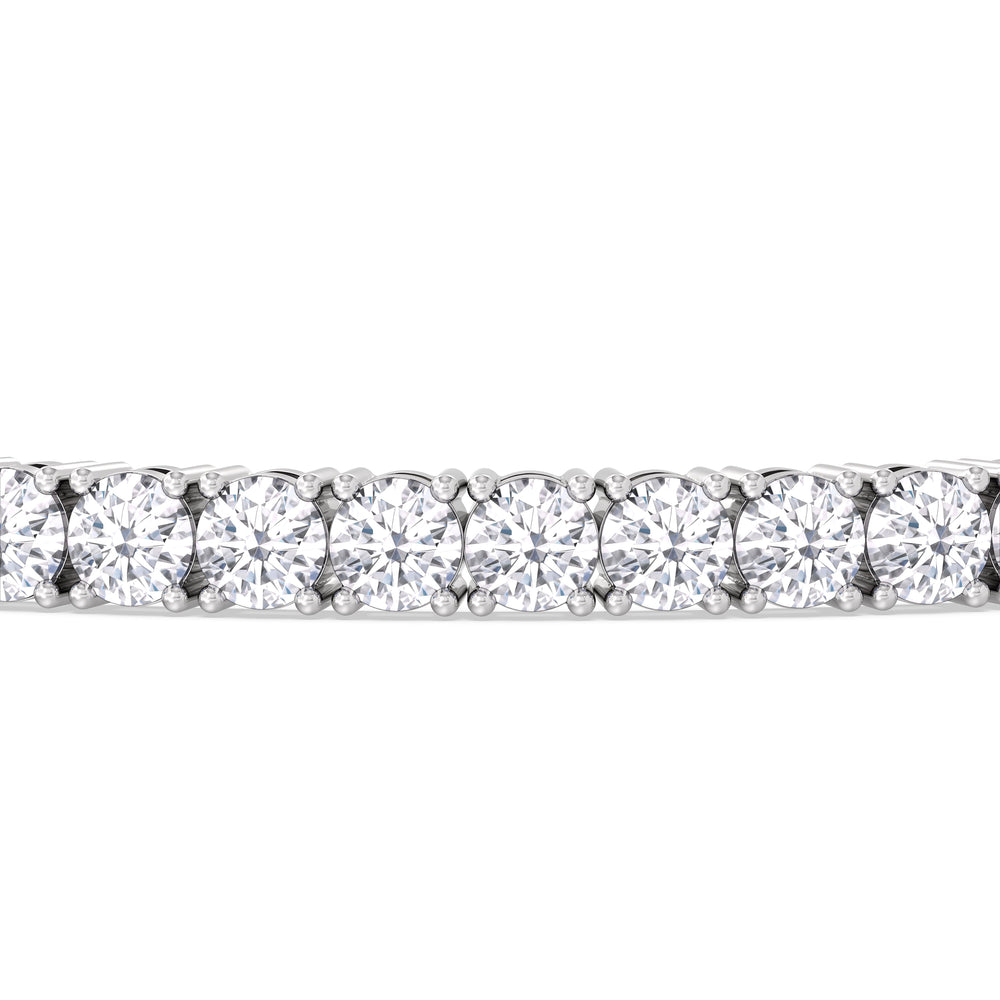 Four Prong Lab Diamond Tennis Bracelet with 10 Cut Diamond in 14KT White Gold view 4
