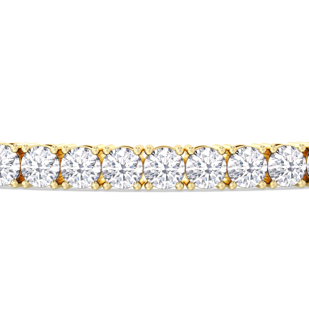 Four Prong Lab Diamond Tennis Bracelet with 10 Cut Diamond in 14KT Yellow Gold view 4
