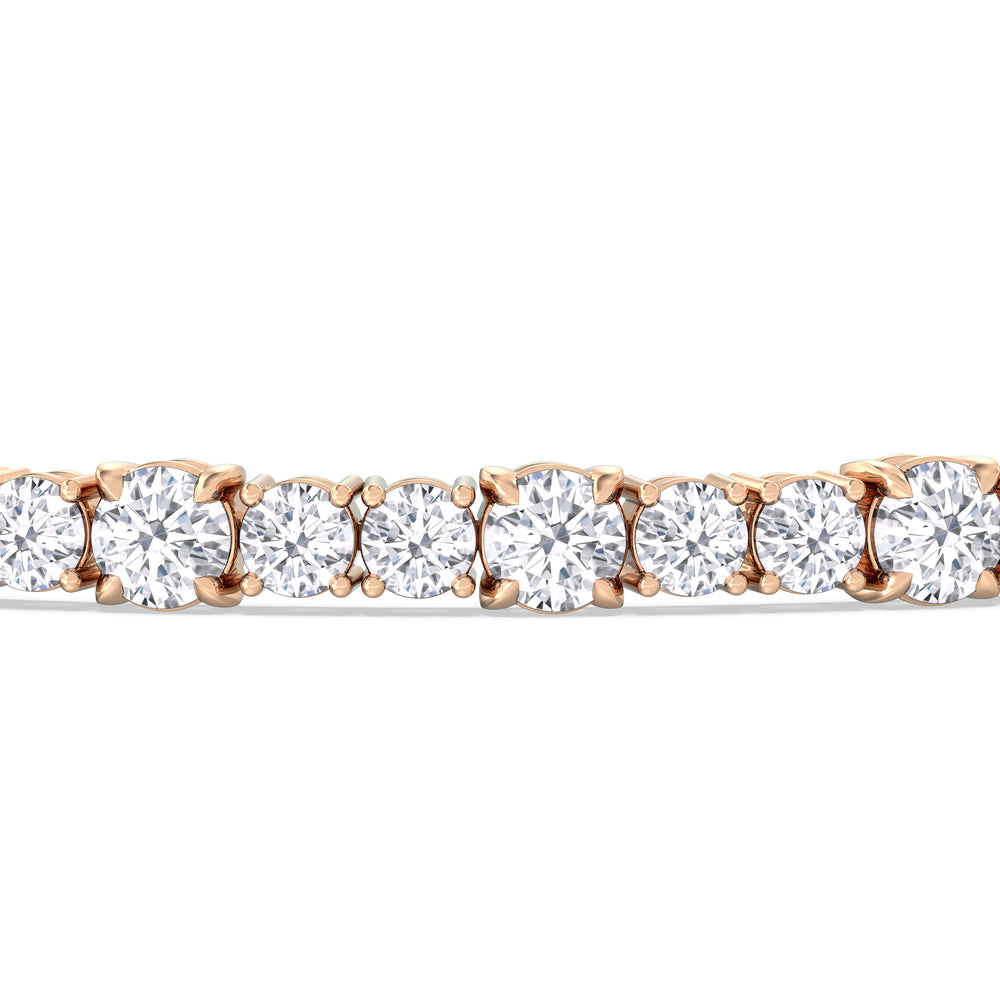Round Sequenced Tennis Bracelet with 7 Cut Diamond in 14KT Rose Gold view 6
