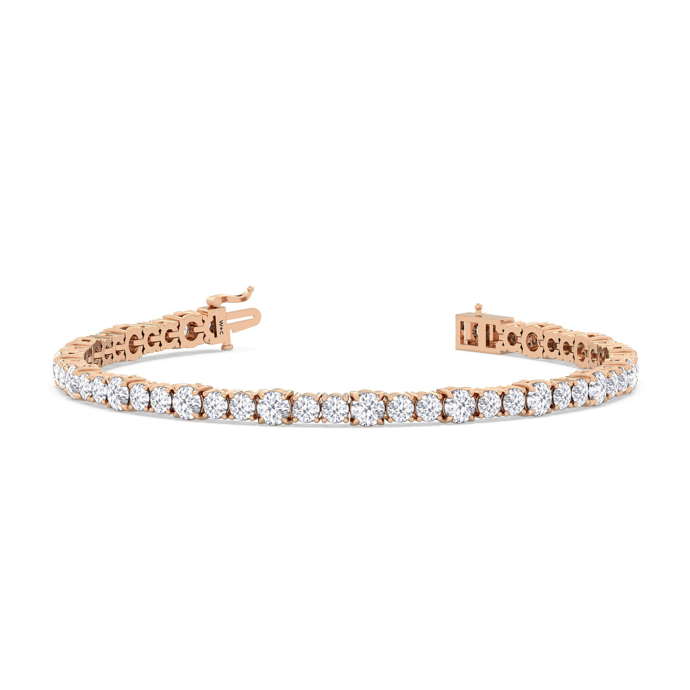Round Sequenced Tennis Bracelet with 7 Cut Diamond in 14KT Rose Gold view 2
