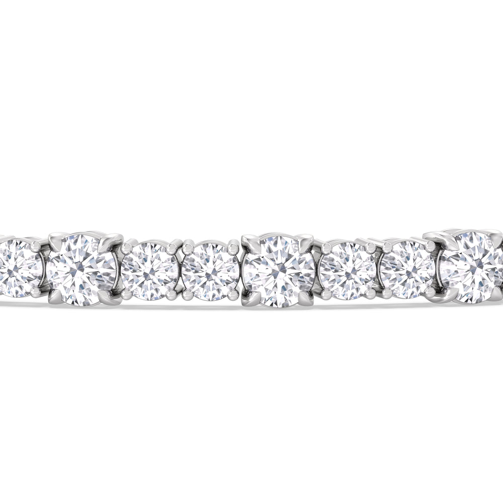 Round Sequenced Tennis Bracelet with 7 Cut Diamond in 14KT White Gold view 6
