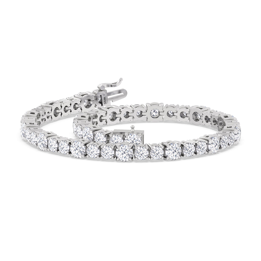 Round Sequenced Tennis Bracelet with 7 Cut Diamond in 14KT White Gold view 5
