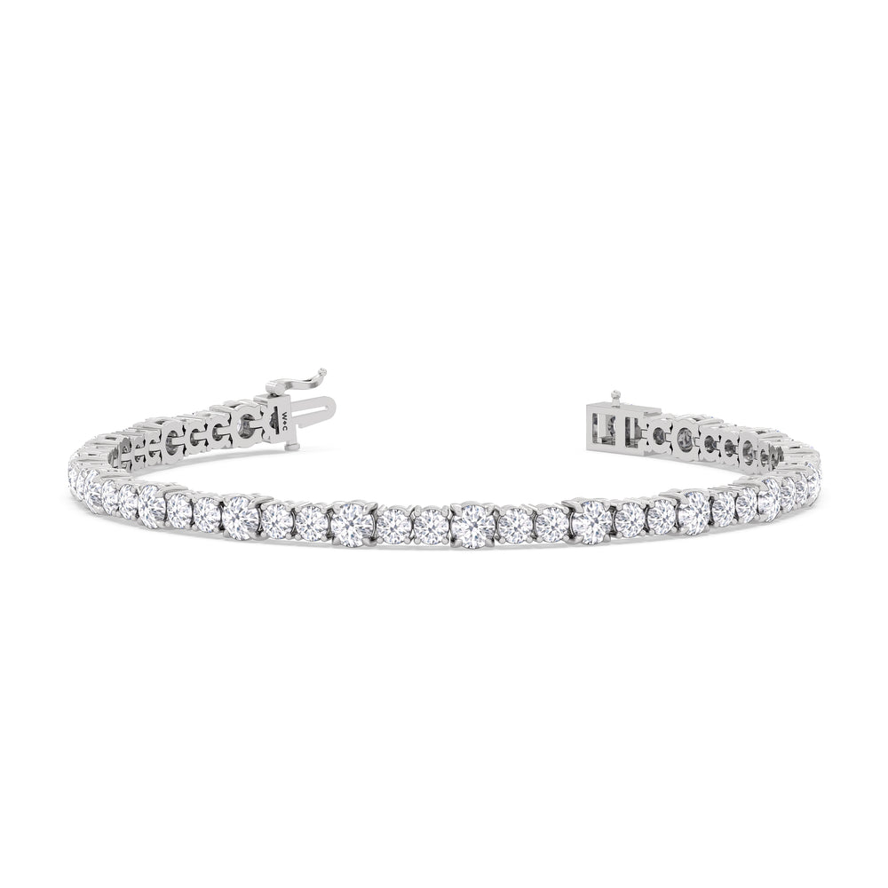 Round Sequenced Tennis Bracelet with 7 Cut Diamond in 14KT White Gold view 2
