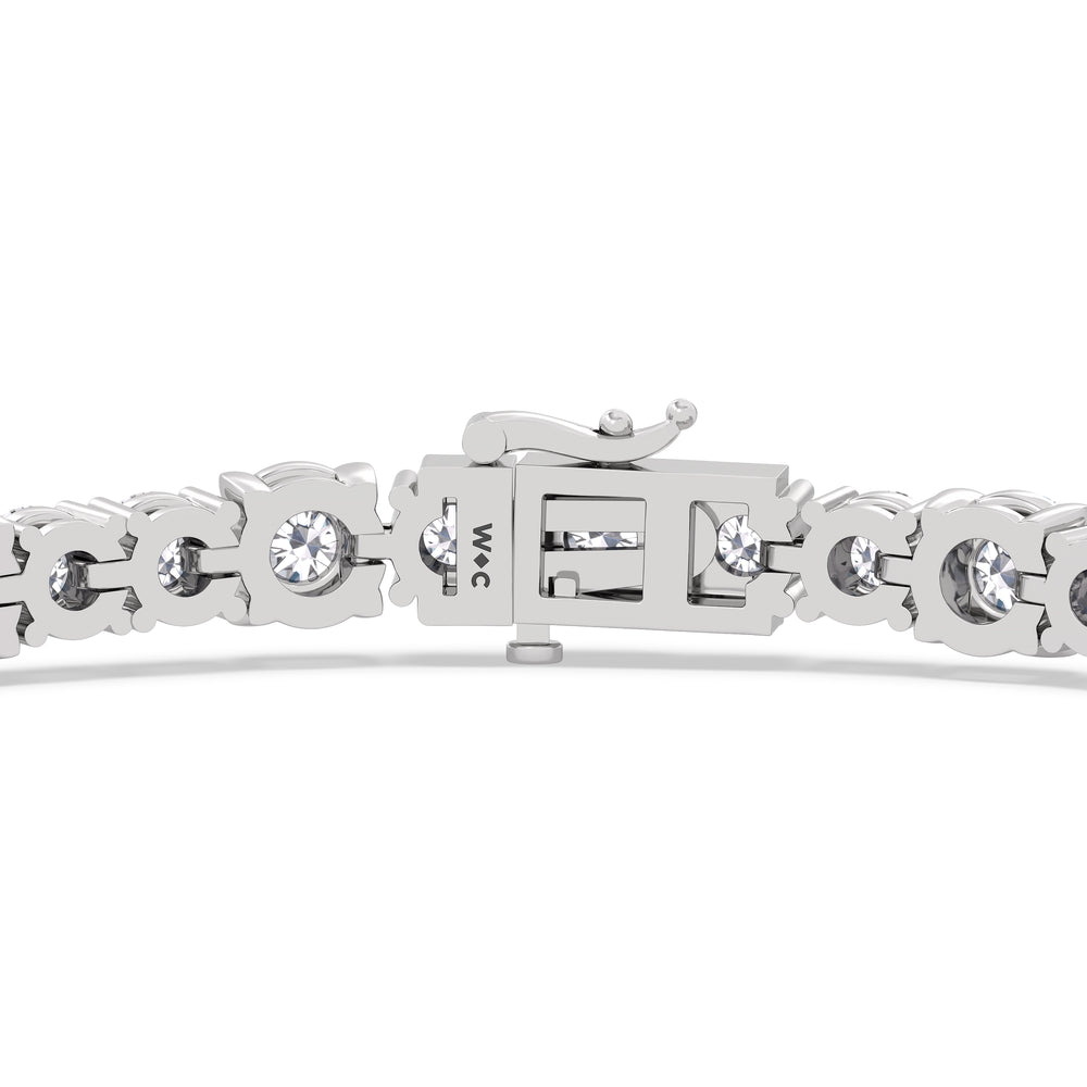 Round Sequenced Tennis Bracelet with 7 Cut Diamond in 14KT White Gold view 7
