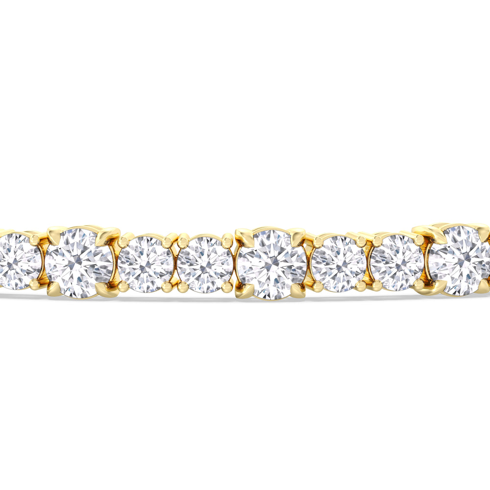 Round Sequenced Tennis Bracelet with 7 Cut Diamond in 14KT Yellow Gold view 6
