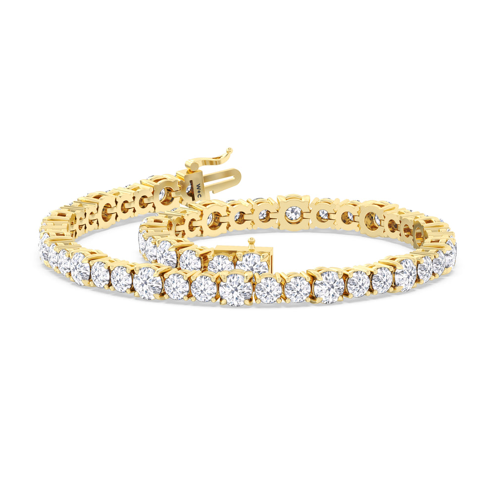 Round Sequenced Tennis Bracelet with 7 Cut Diamond in 14KT Yellow Gold view 5
