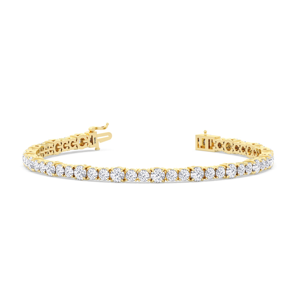 Round Sequenced Tennis Bracelet with 7 Cut Diamond in 14KT Yellow Gold view 2
