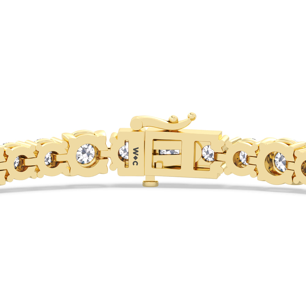 Round Sequenced Tennis Bracelet with 7 Cut Diamond in 14KT Yellow Gold view 7
