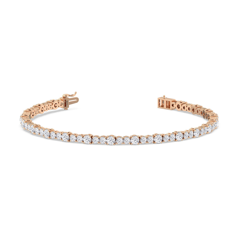 Round Sequenced Tennis Bracelet with 5 Cut Diamond in 14KT Rose Gold view 2
