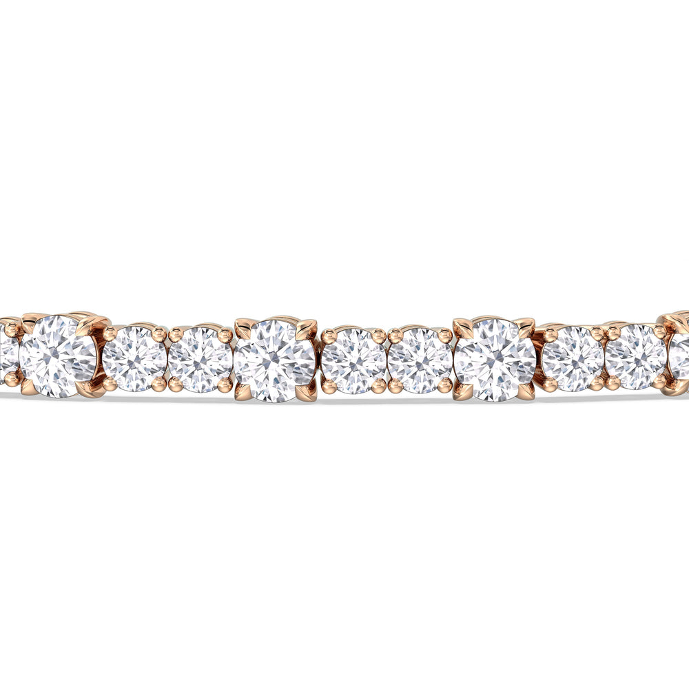 Round Sequenced Tennis Bracelet with 5 Cut Diamond in 14KT Rose Gold view 6
