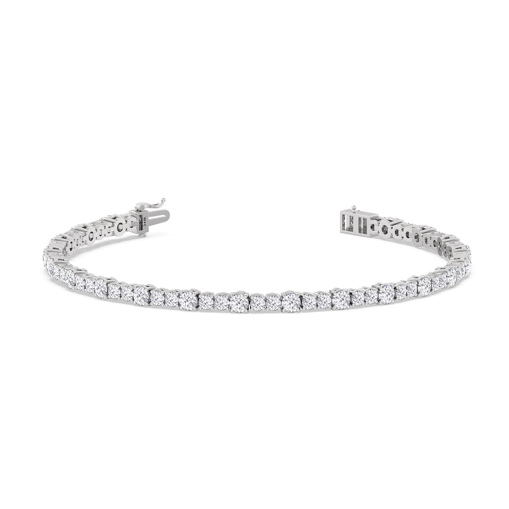 Round Sequenced Tennis Bracelet with 5 Cut Diamond in 14KT White Gold view 2
