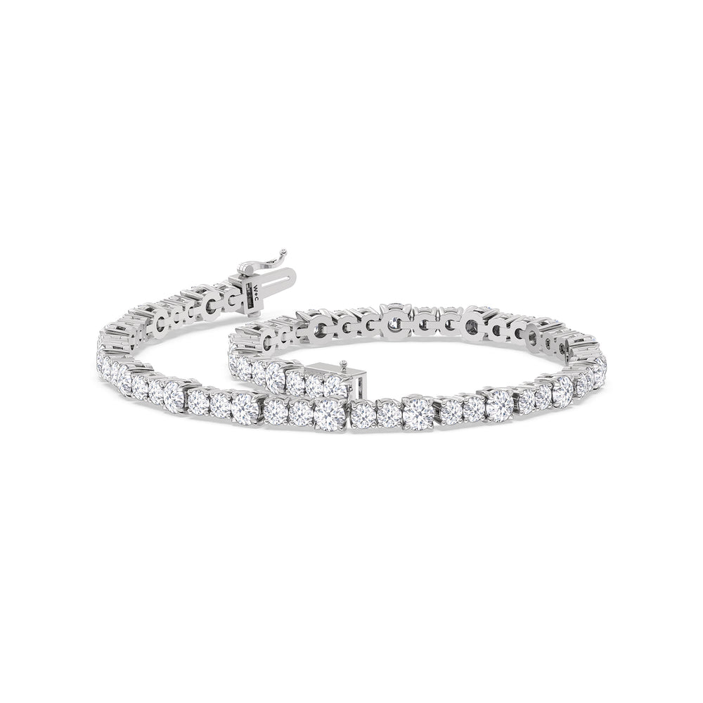 Round Sequenced Tennis Bracelet with 5 Cut Diamond in 14KT White Gold view 5
