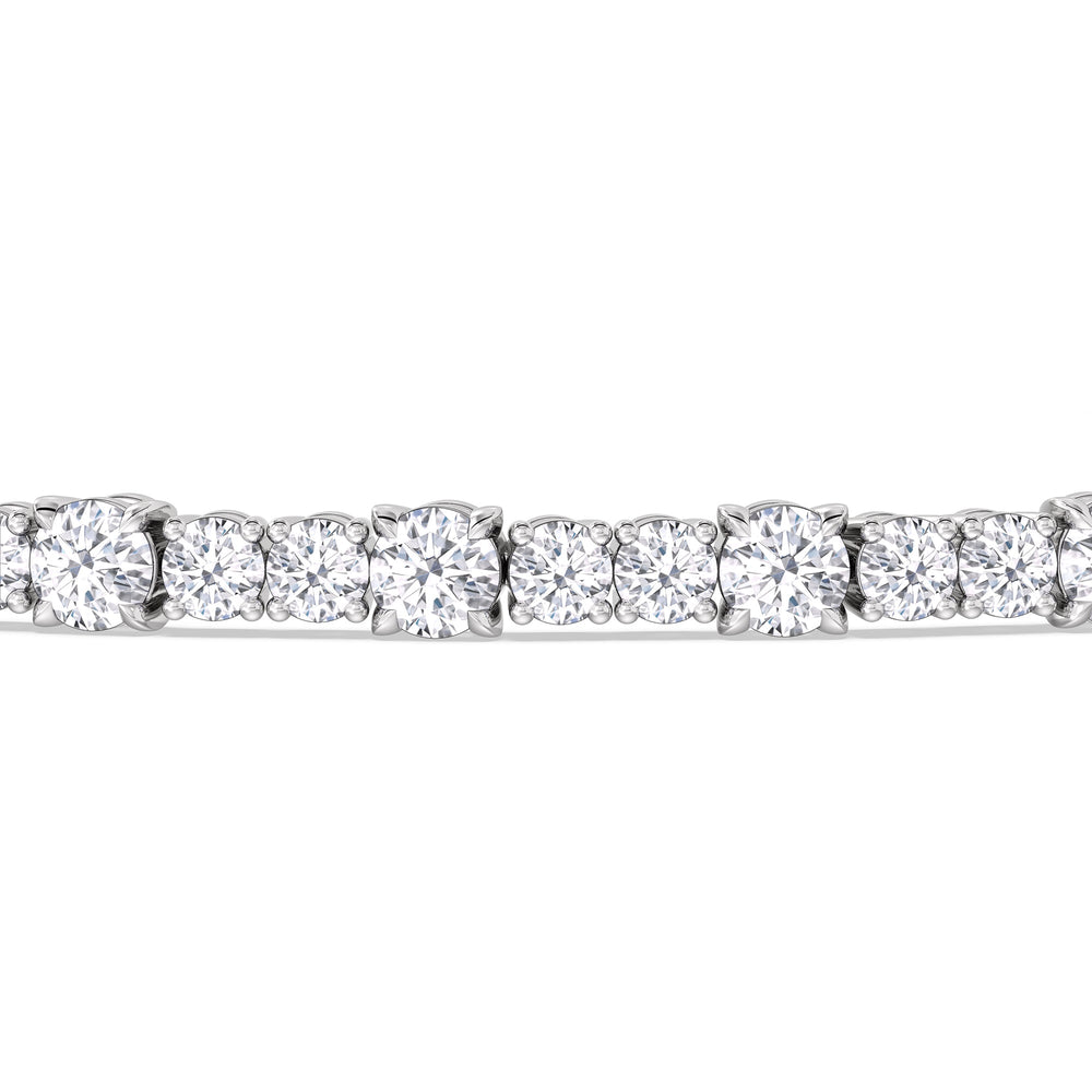 Round Sequenced Tennis Bracelet with 5 Cut Diamond in 14KT White Gold view 6
