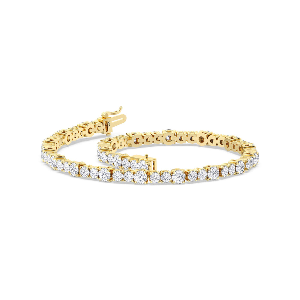 Round Sequenced Tennis Bracelet with 5 Cut Diamond in 14KT Yellow Gold view 5
