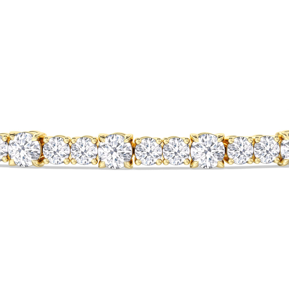 Round Sequenced Tennis Bracelet with 5 Cut Diamond in 14KT Yellow Gold view 6
