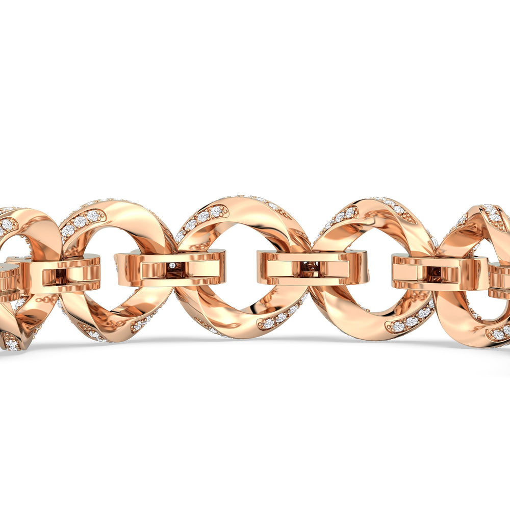 The Bond Bracelet with 7 Cut Diamond in 14KT Rose Gold view 8
