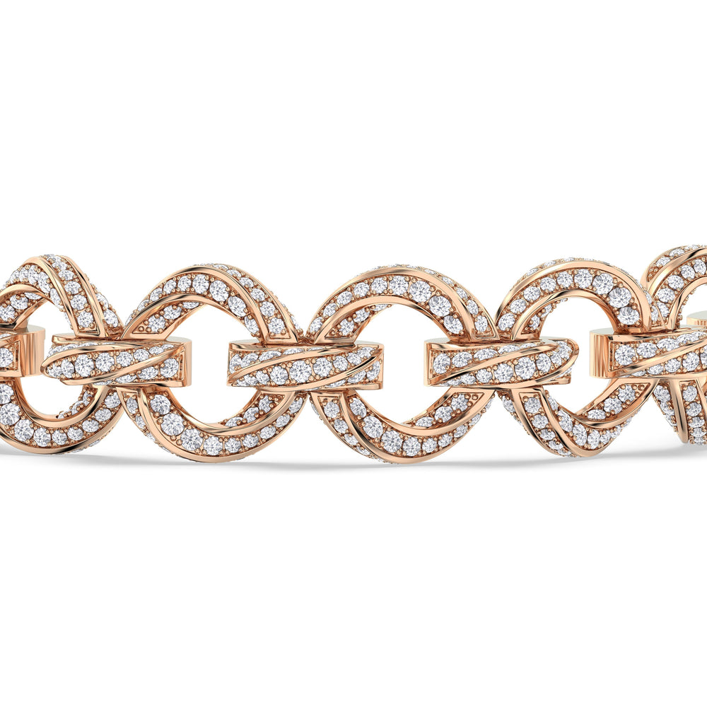 The Bond Bracelet with 7 Cut Diamond in 14KT Rose Gold view 6
