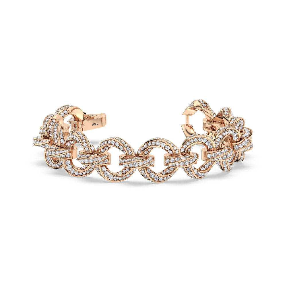 The Bond Bracelet with 7 Cut Diamond in 14KT Rose Gold view 3
