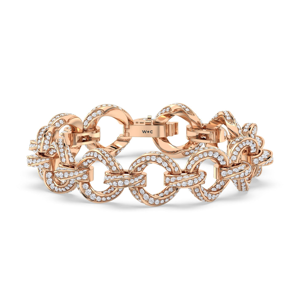 The Bond Bracelet with 7 Cut Diamond in 14KT Rose Gold view 2
