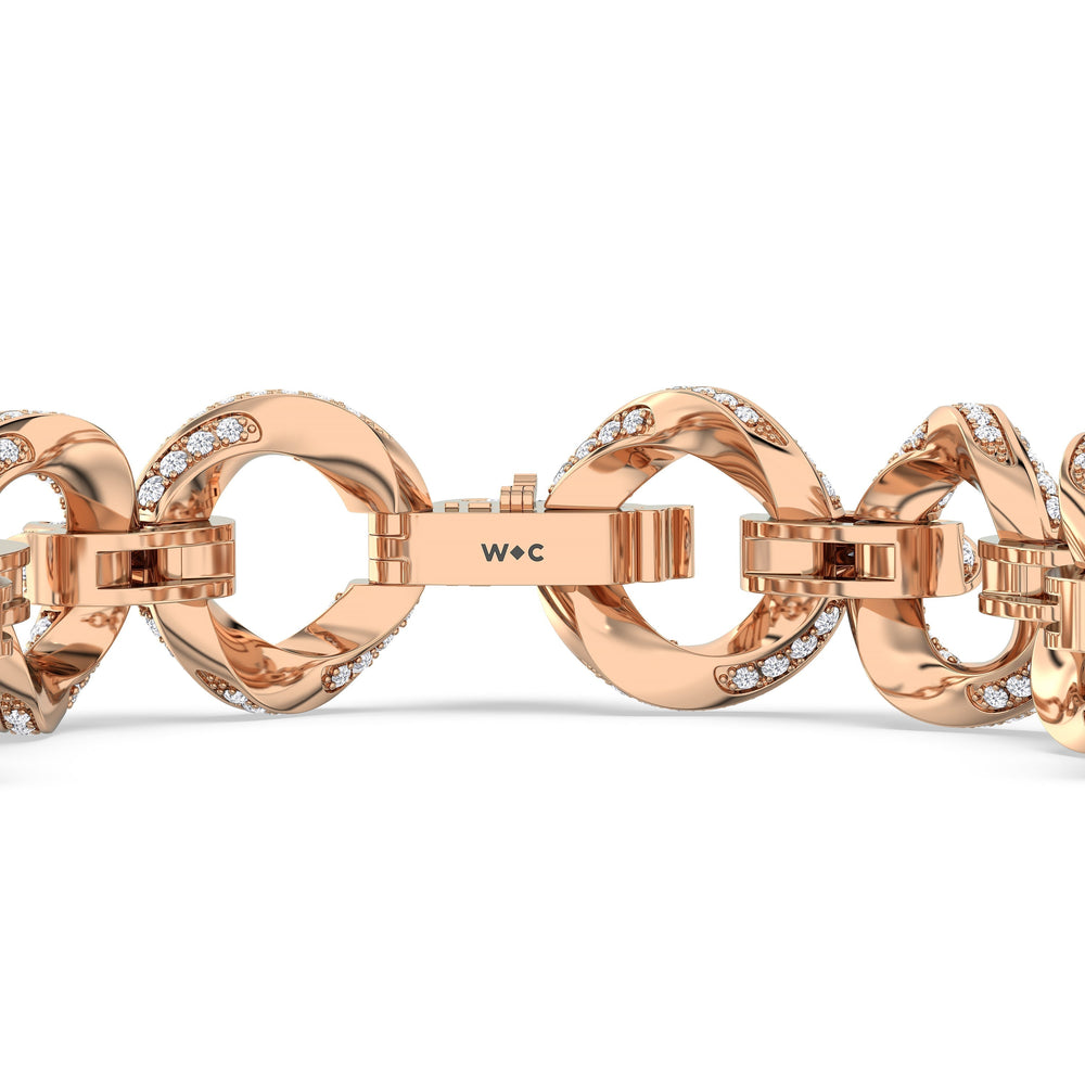 The Bond Bracelet with 7 Cut Diamond in 14KT Rose Gold view 7
