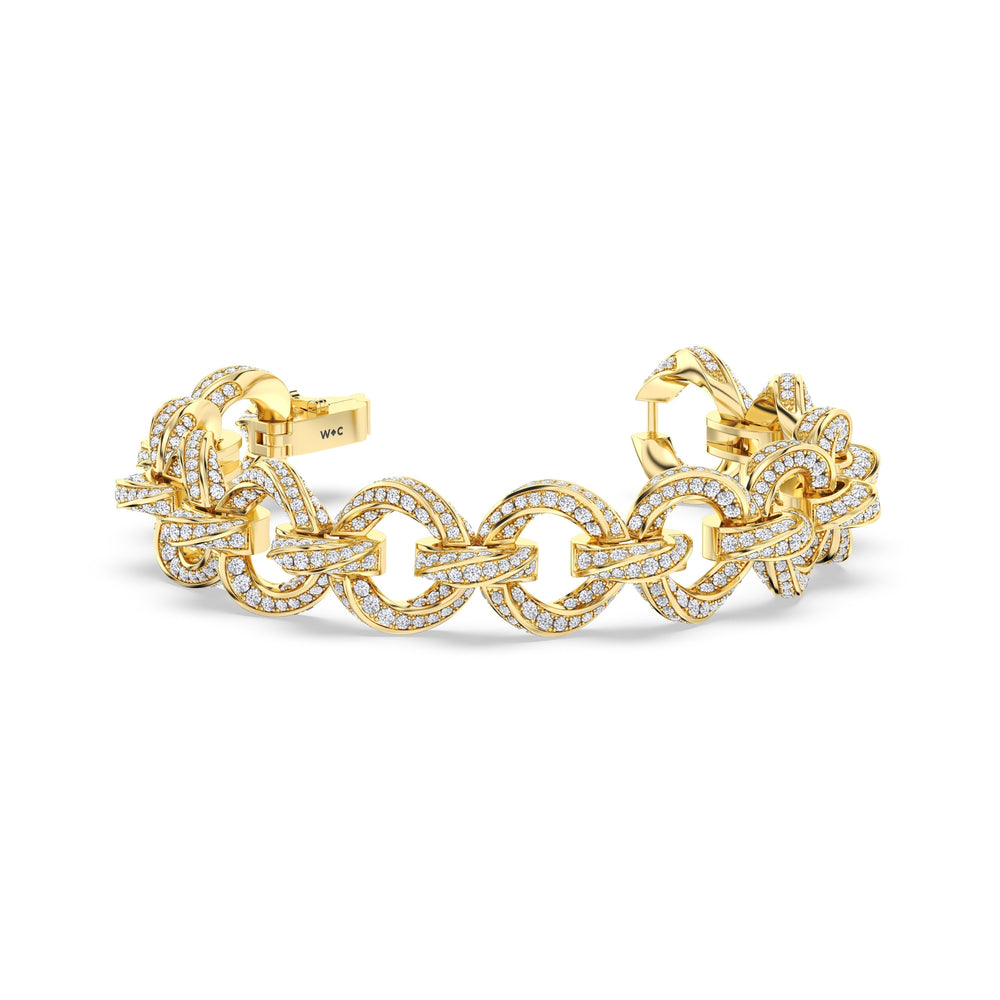 The Bond Bracelet with 7 Cut Diamond in 14KT Yellow Gold view 3
