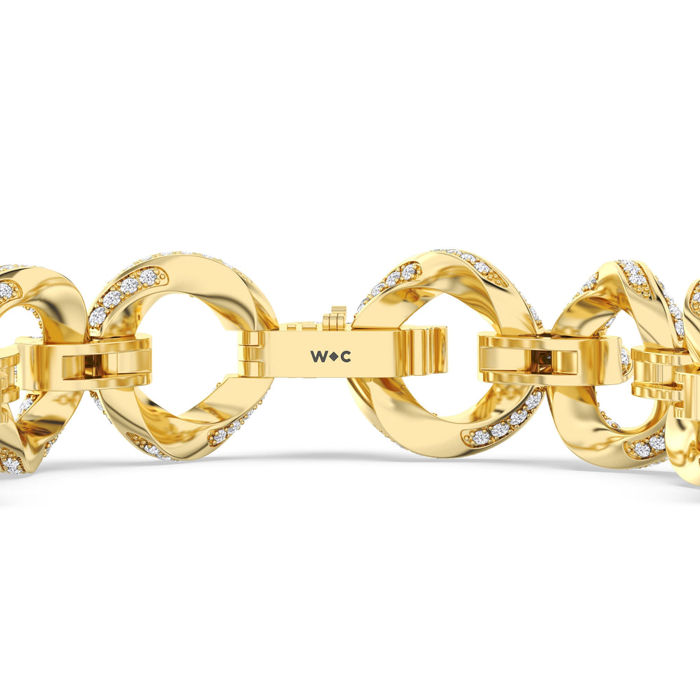 The Bond Bracelet with 7 Cut Diamond in 14KT Yellow Gold view 7
