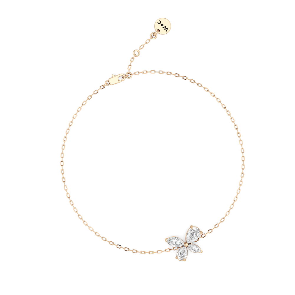 Marsilea Chain Bracelet with 3/4 Cut Diamond in 14KT Rose Gold view 3
