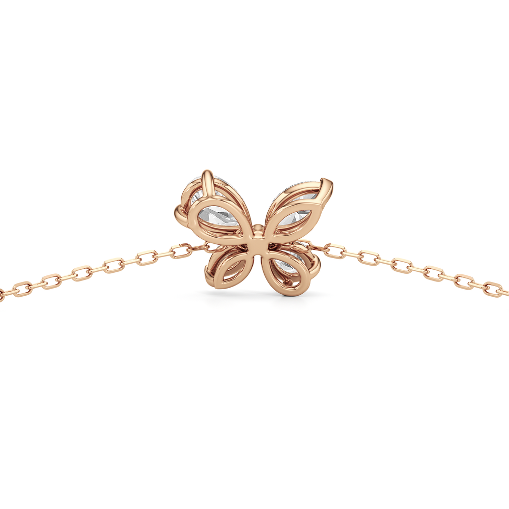 Marsilea Chain Bracelet with 3/4 Cut Diamond in 14KT Rose Gold view 6
