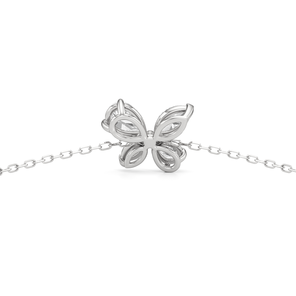 Marsilea Chain Bracelet with 3/4 Cut Diamond in 14KT White Gold view 6

