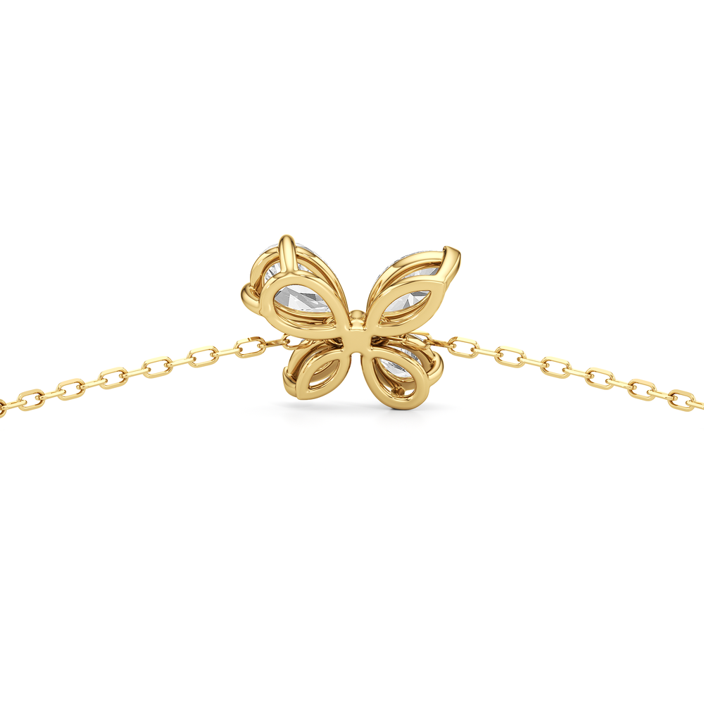 Marsilea Chain Bracelet with 3/4 Cut Diamond in 14KT Yellow Gold view 6
