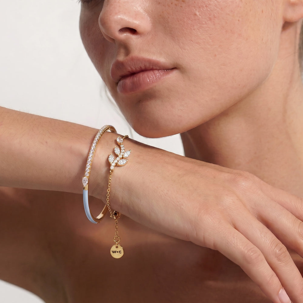 The Vine Cascade Bracelet with Lab Cut Diamond in 14KT Rose Gold view 3
