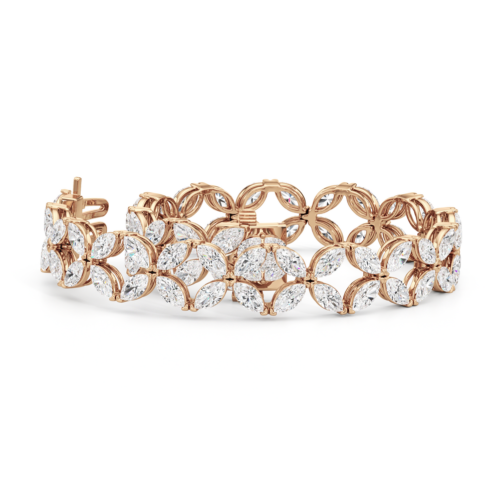 Signature Tennis Bracelet with Lab Cut Diamond in 14KT Rose Gold view 2
