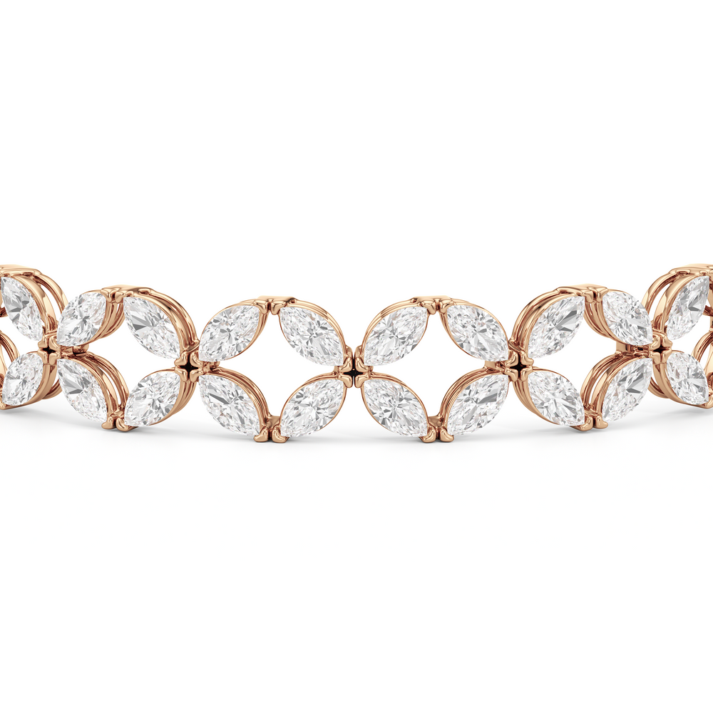 Signature Tennis Bracelet with Lab Cut Diamond in 14KT Rose Gold view 5
