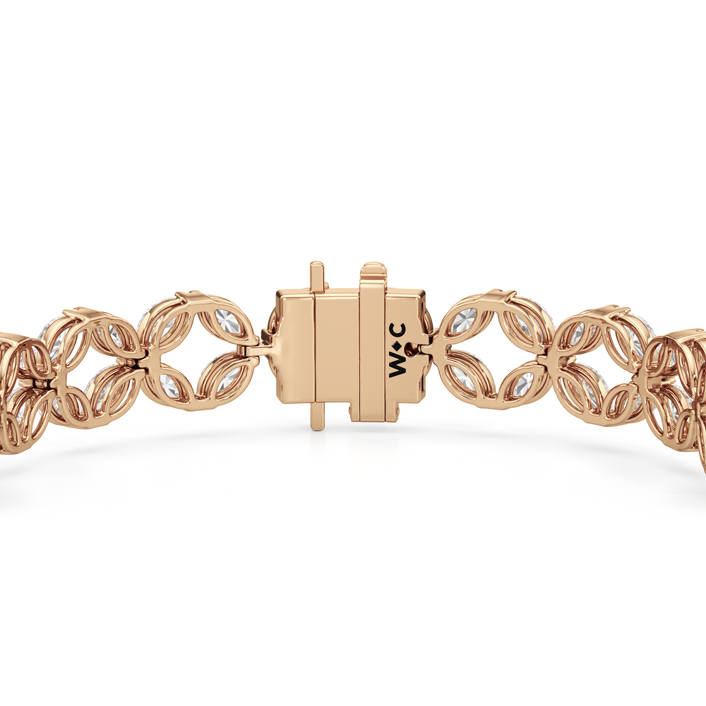 Signature Tennis Bracelet with Lab Cut Diamond in 14KT Rose Gold view 6
