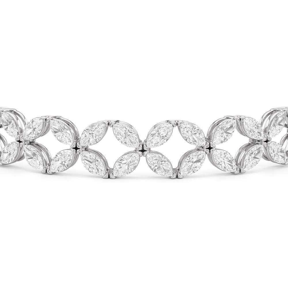 Signature Tennis Bracelet with Lab Cut Diamond in 14KT White Gold view 5
