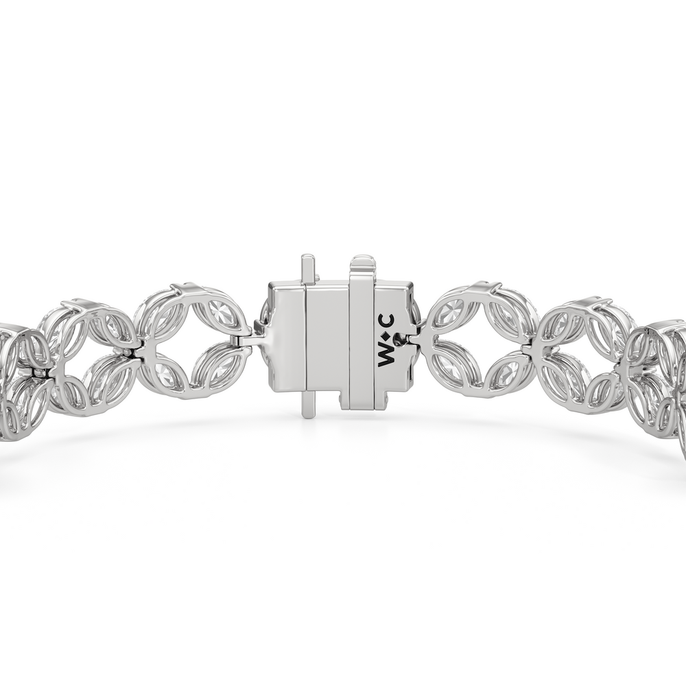 Signature Tennis Bracelet with Lab Cut Diamond in 14KT White Gold view 6
