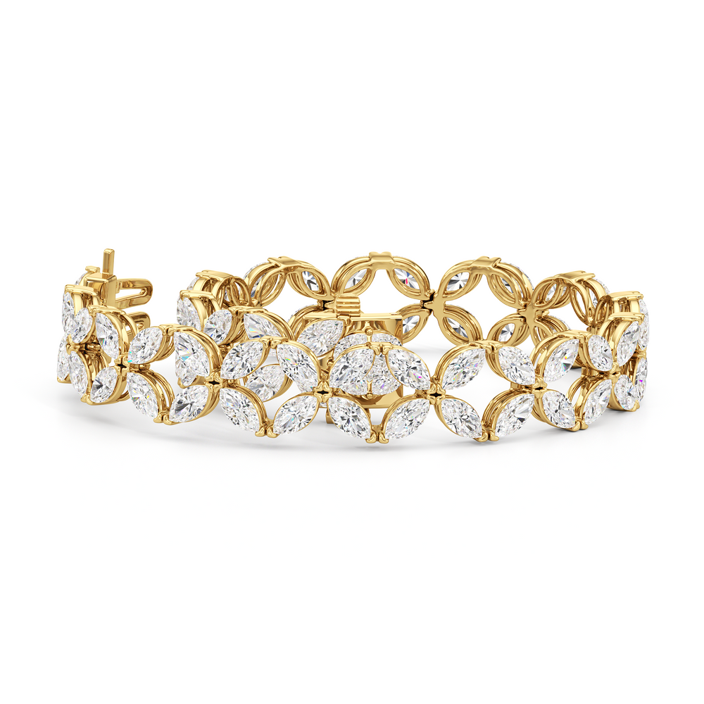 Signature Tennis Bracelet with Lab Cut Diamond in 14KT Yellow Gold view 2
