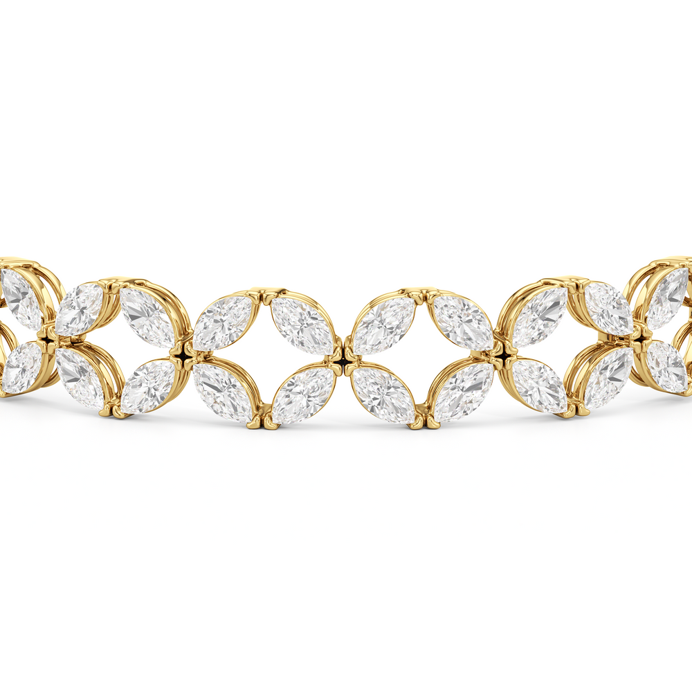 Signature Tennis Bracelet with Lab Cut Diamond in 14KT Yellow Gold view 5
