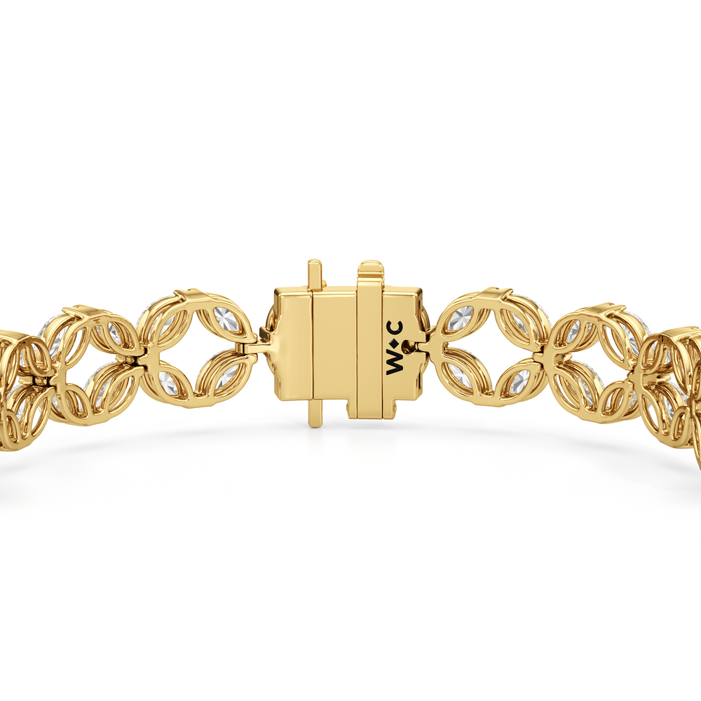 Signature Tennis Bracelet with Lab Cut Diamond in 14KT Yellow Gold view 6
