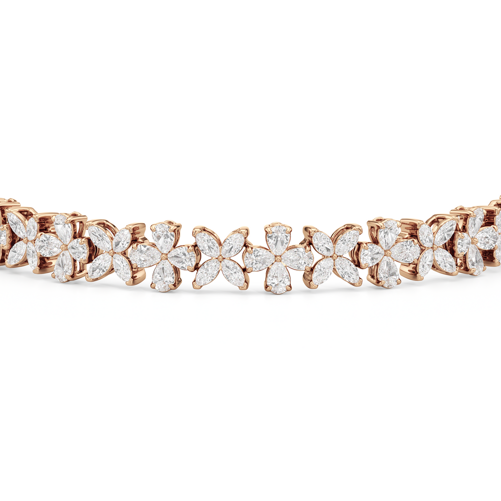 Garden Bracelet with Lab Cut Diamond in 14KT Rose Gold view 5
