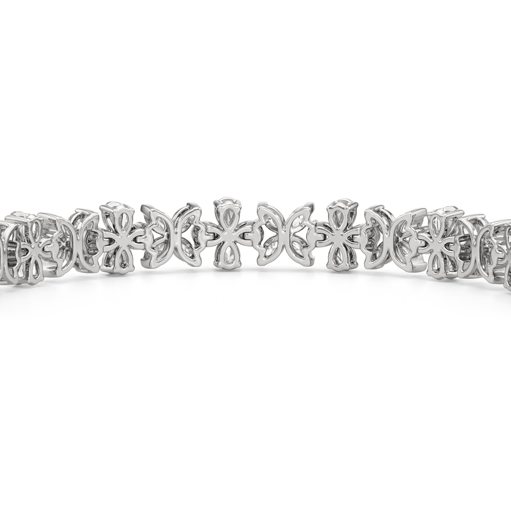Garden Bracelet with Lab Cut Diamond in 14KT White Gold view 7
