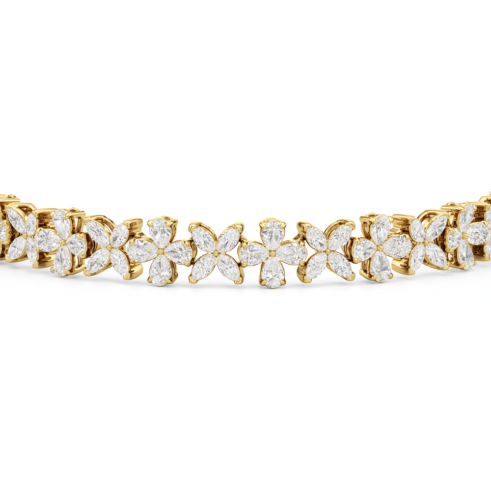 Garden Bracelet with Lab Cut Diamond in 14KT Yellow Gold view 5
