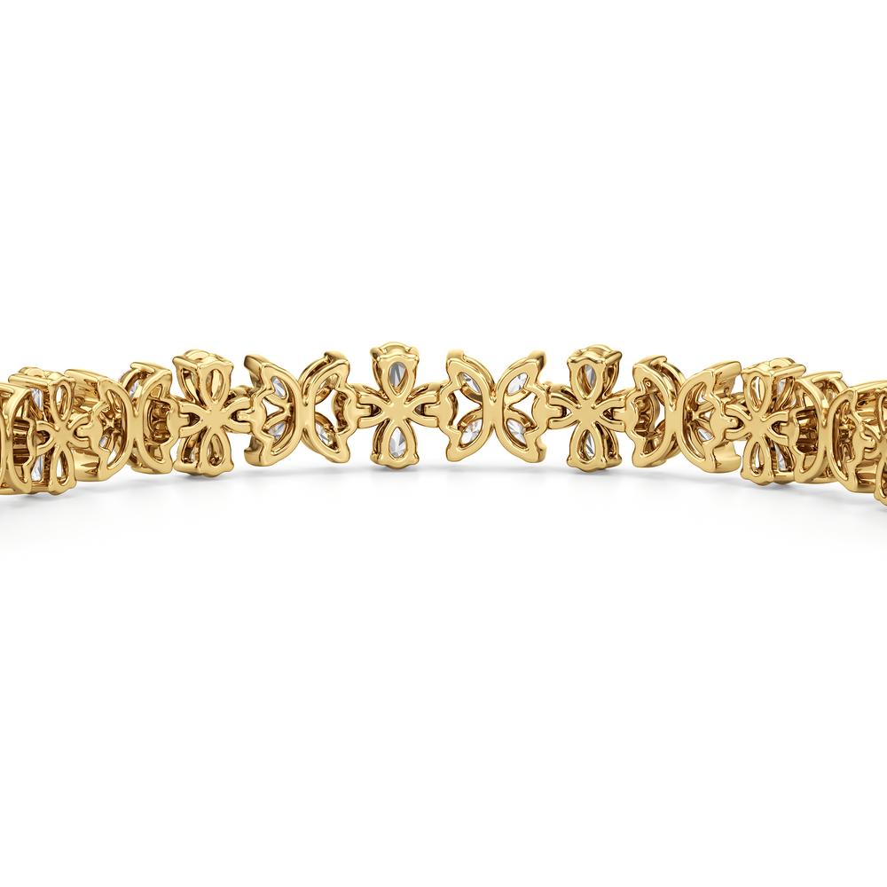 Garden Bracelet with Lab Cut Diamond in 14KT Yellow Gold view 7

