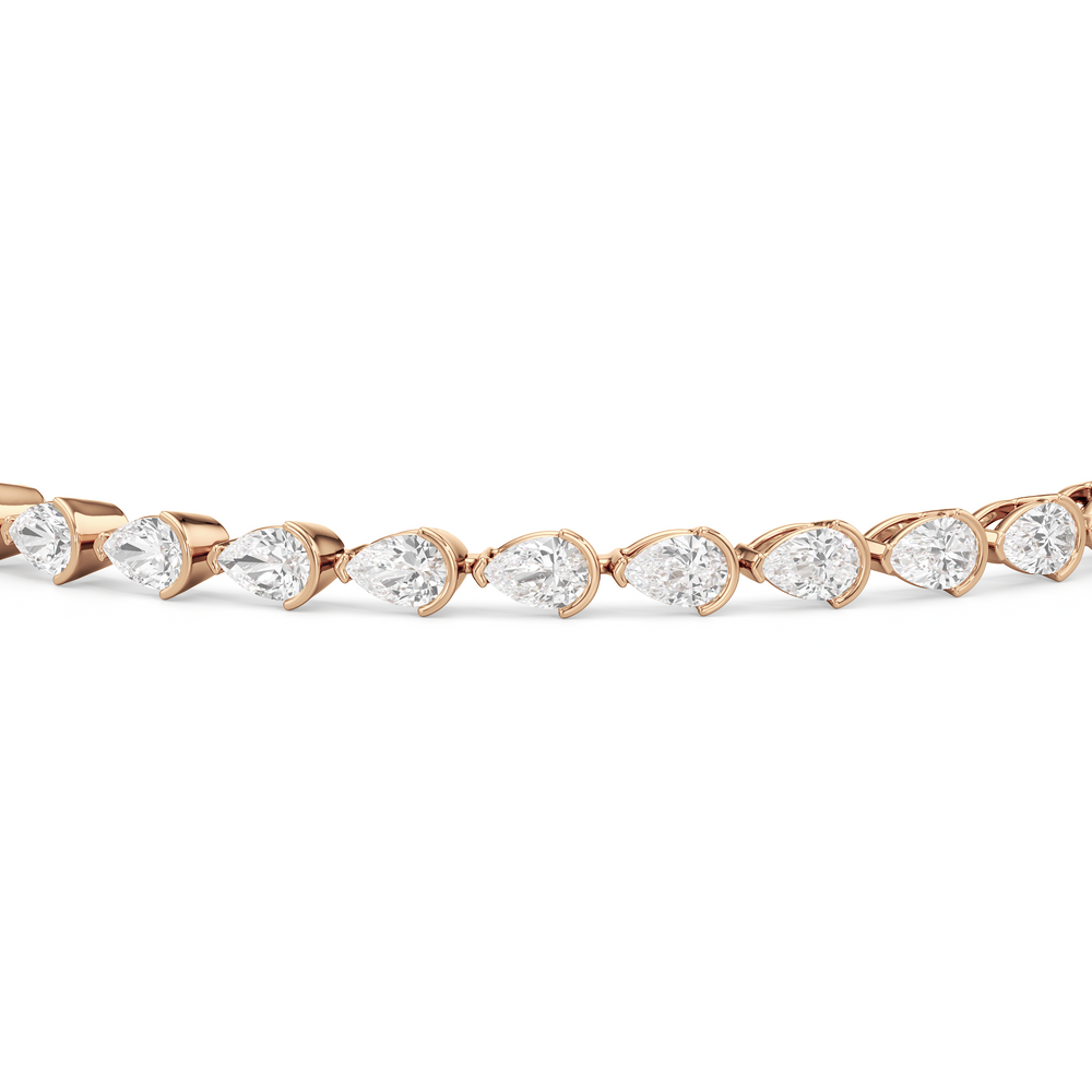 Trailing Pear Tennis Bracelet with 5 1/2 Cut Diamond in 14KT Yellow Gold view 14

