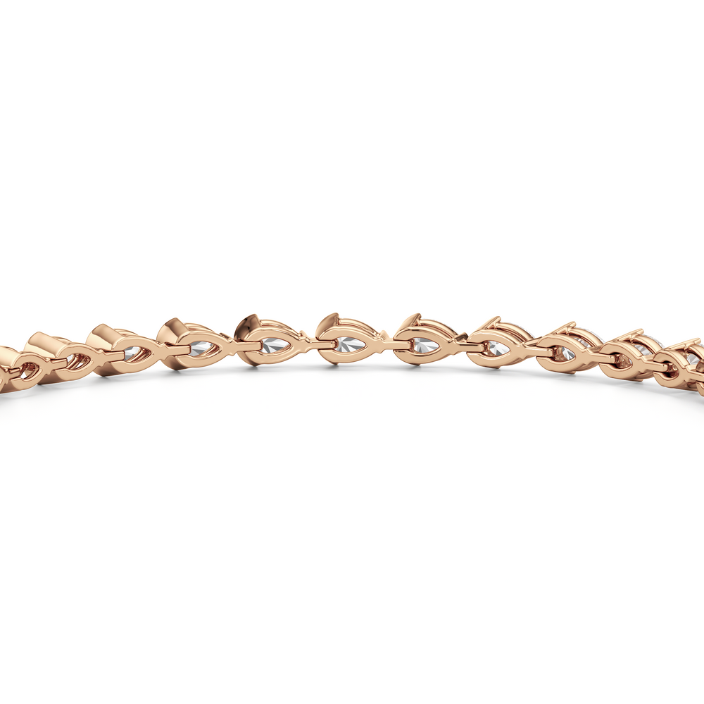 Trailing Pear Tennis Bracelet with 5 1/2 Cut Diamond in 14KT Yellow Gold view 16
