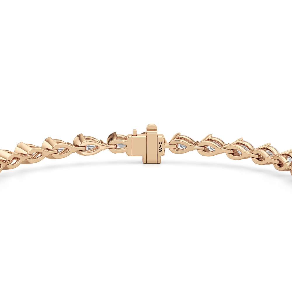 Trailing Pear Tennis Bracelet with 5 1/2 Cut Diamond in 14KT Yellow Gold view 15

