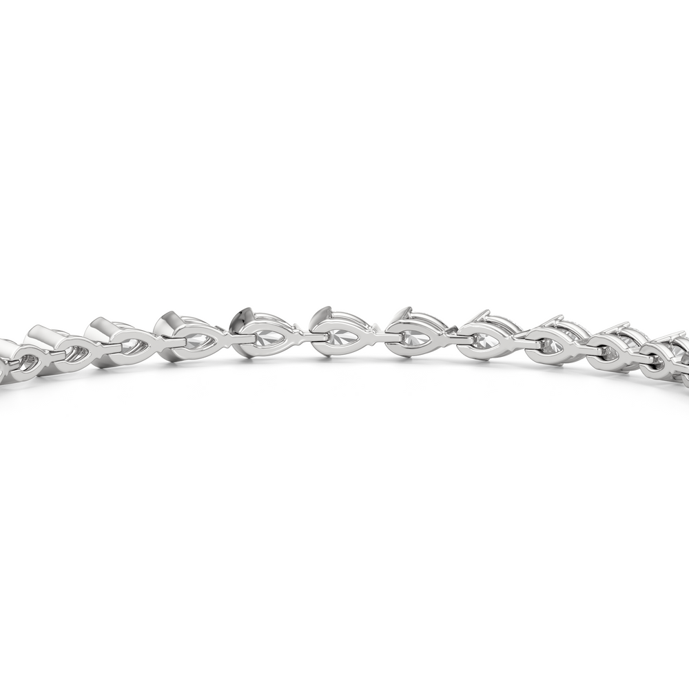 Trailing Pear Tennis Bracelet with 5 1/2 Cut Diamond in 14KT White Gold view 8
