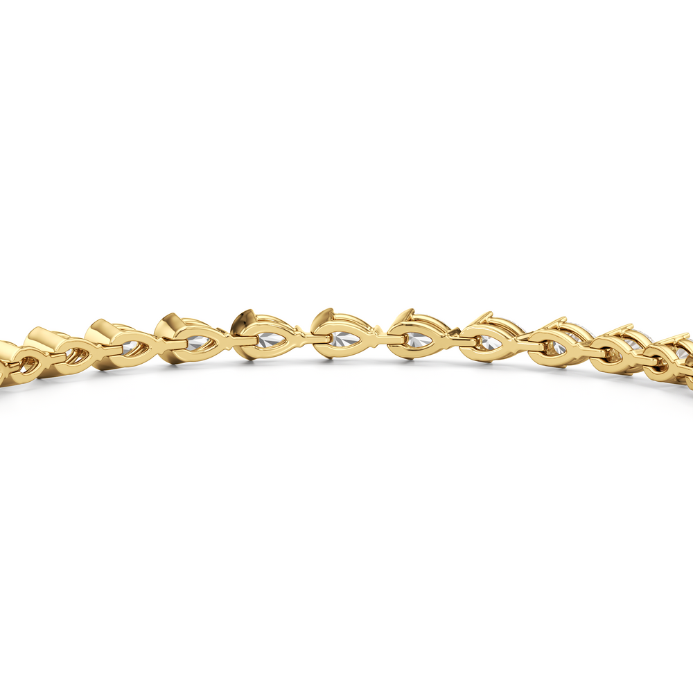 Trailing Pear Tennis Bracelet with 5 1/2 Cut Diamond in 14KT Yellow Gold view 8
