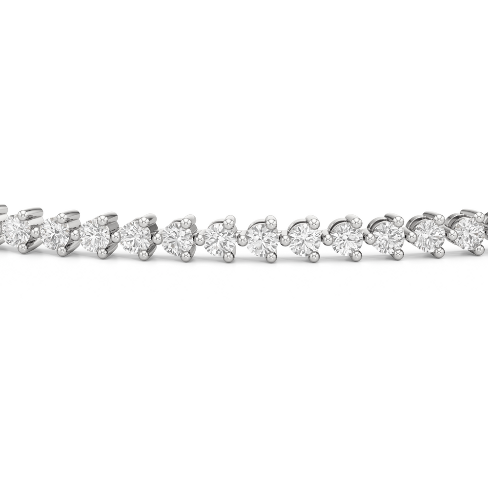 Contemporary 3-Prong Round Lab Diamond Tennis Bracelet with 1 Cut Diamond in 14KT White Gold view 5

