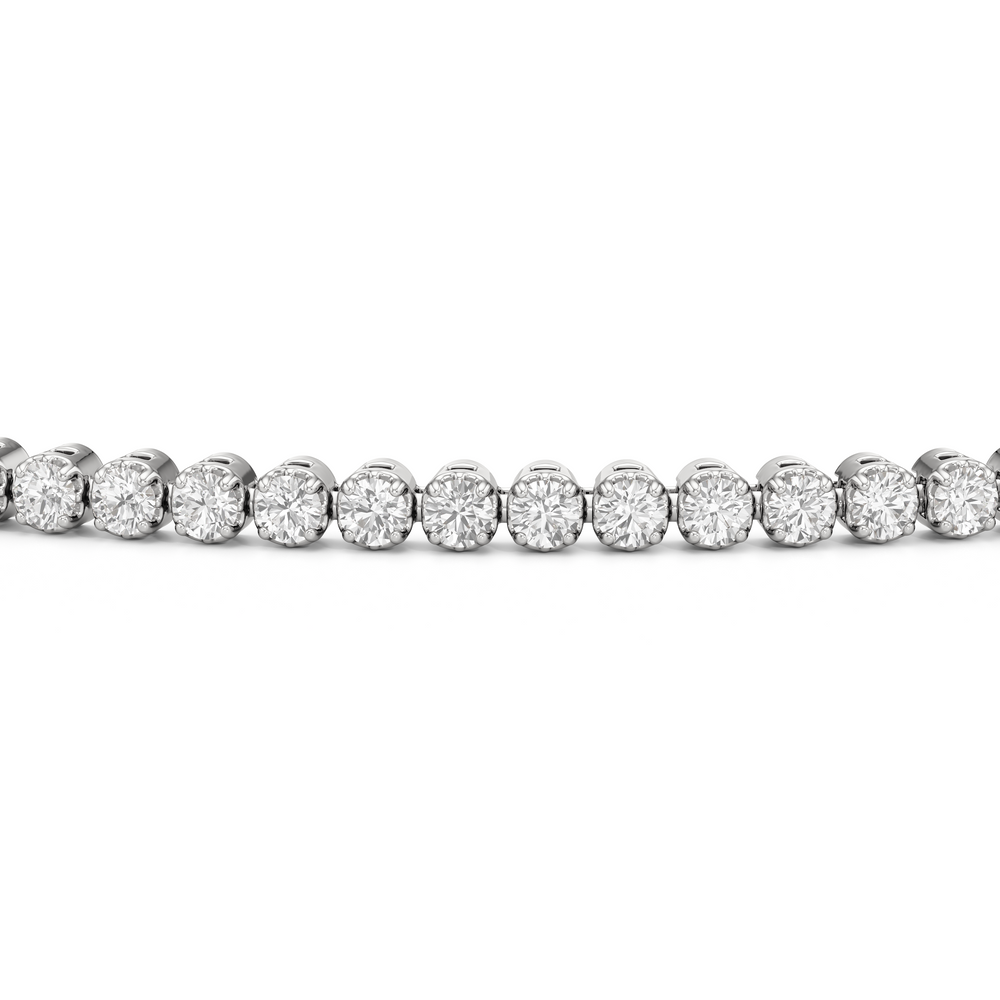 Four Prong Lab Diamond Tennis Bracelet with 10 Cut Diamond in 14KT Rose Gold view 12
